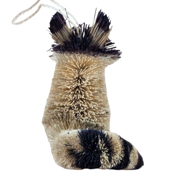 Lot of 3 Bristle Bottle Brush Woodland Animal Ornaments Squirrel Raccoon Fox - Picture 7 of 16